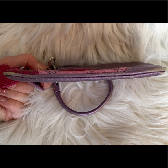 Coach Wristlet, Pink and Purple Metallic, GUC - Picture 5 of 9